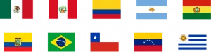 South America - flags