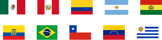 South America - flags